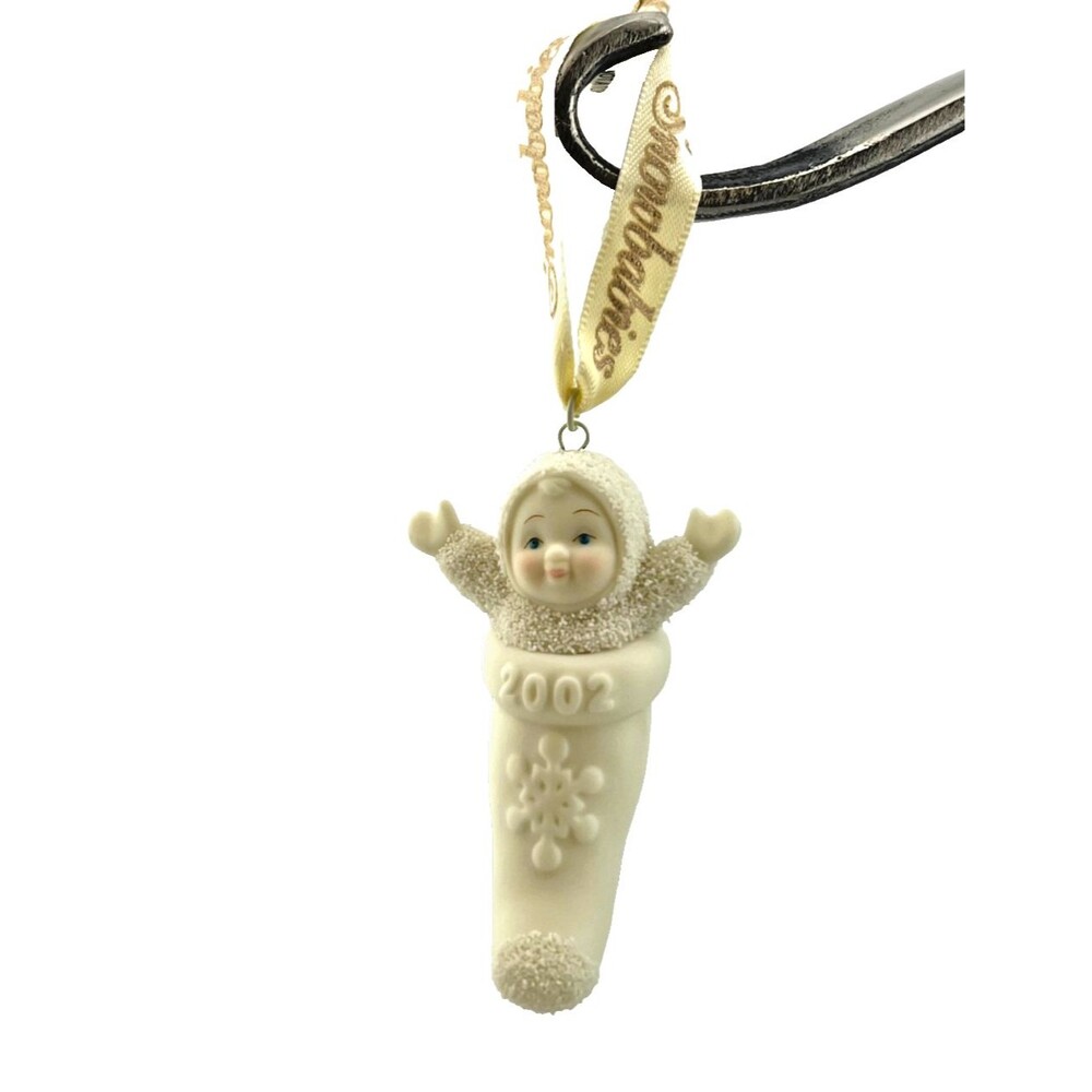 Vtg NIB Dept 56 Snowbabies Baby In My Stocking Christmas Tree Ornament 2002 Y2K